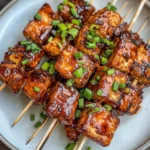 Garlic Soy Glazed Tofu Skewers