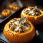 Ground Turkey and Brown Butter Sage Stuffed Pumpkins