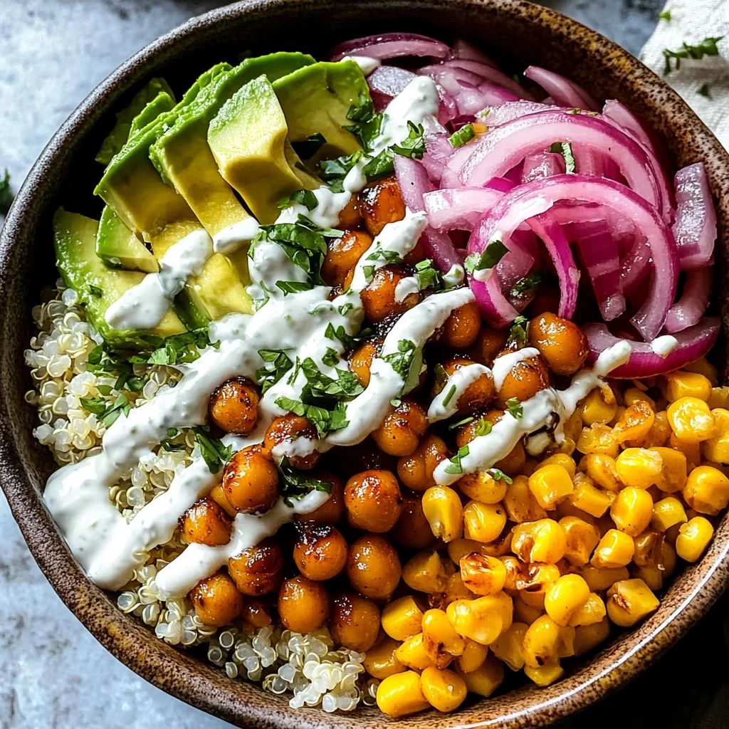 BBQ Ranch Chickpea Quinoa Bowls