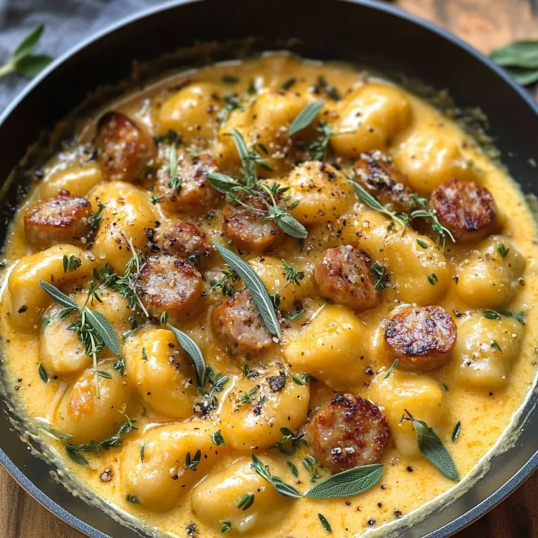 Creamy Butternut Squash Gnocchi with Sausage, Thyme, and Sage
