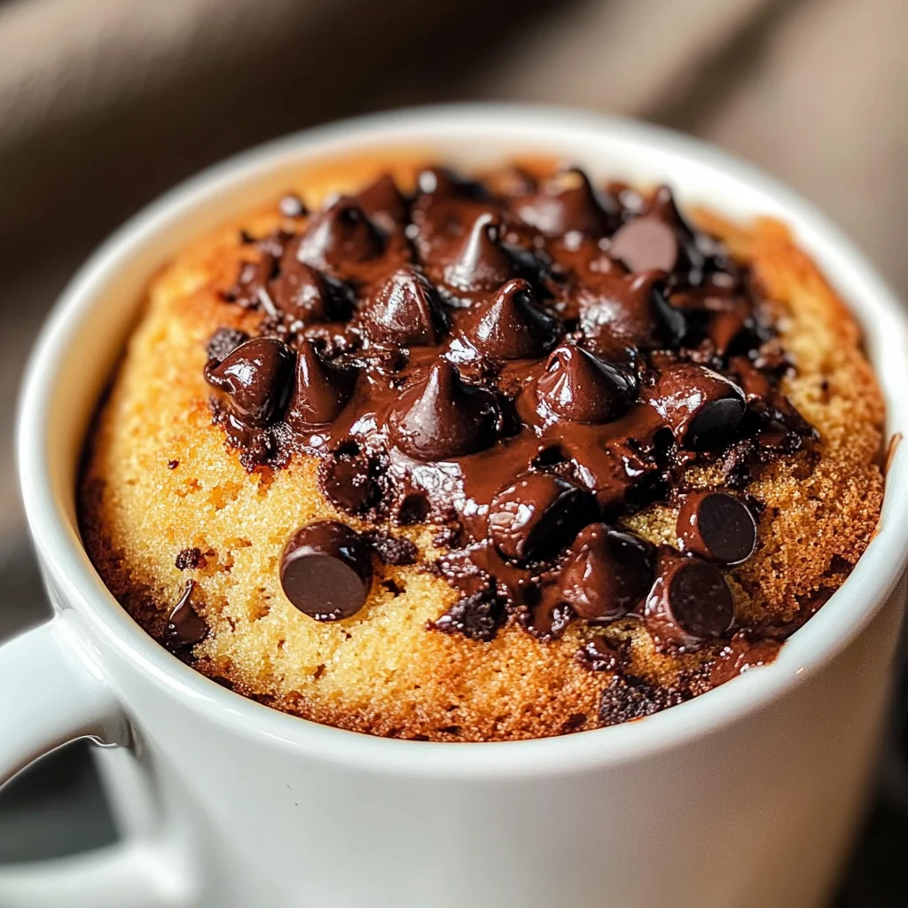 Fluffy Chocolate Chip Mug Cake