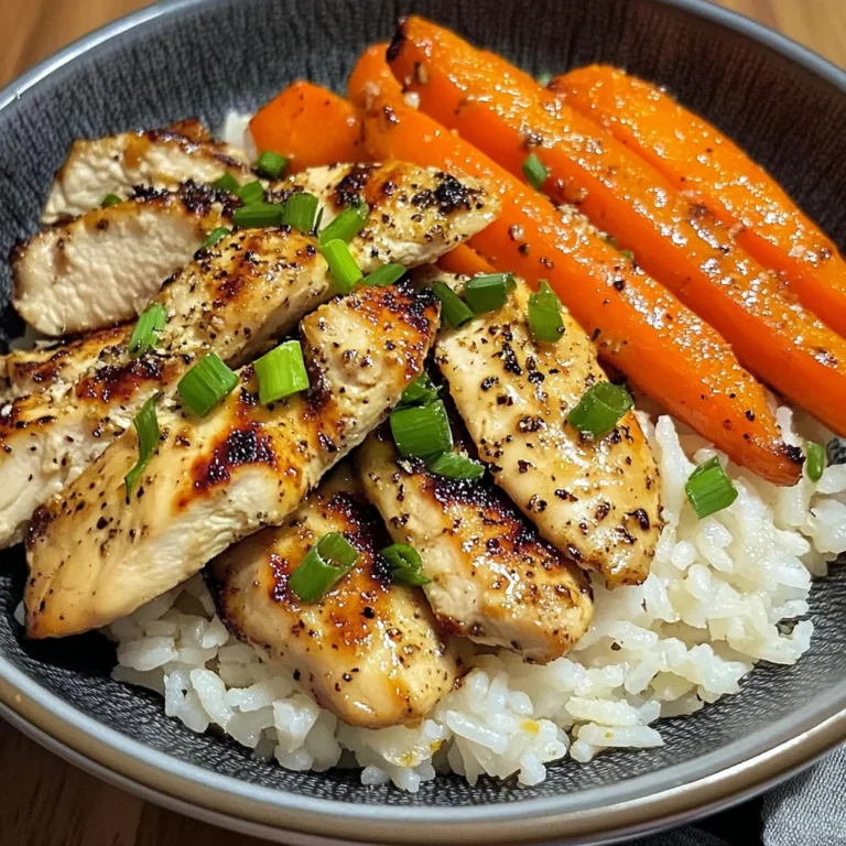 Garlic Butter Chicken Bowl with Roasted Carrots & Rice