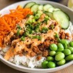 Ground Turkey Rice Bowls with Bang Bang Sauce