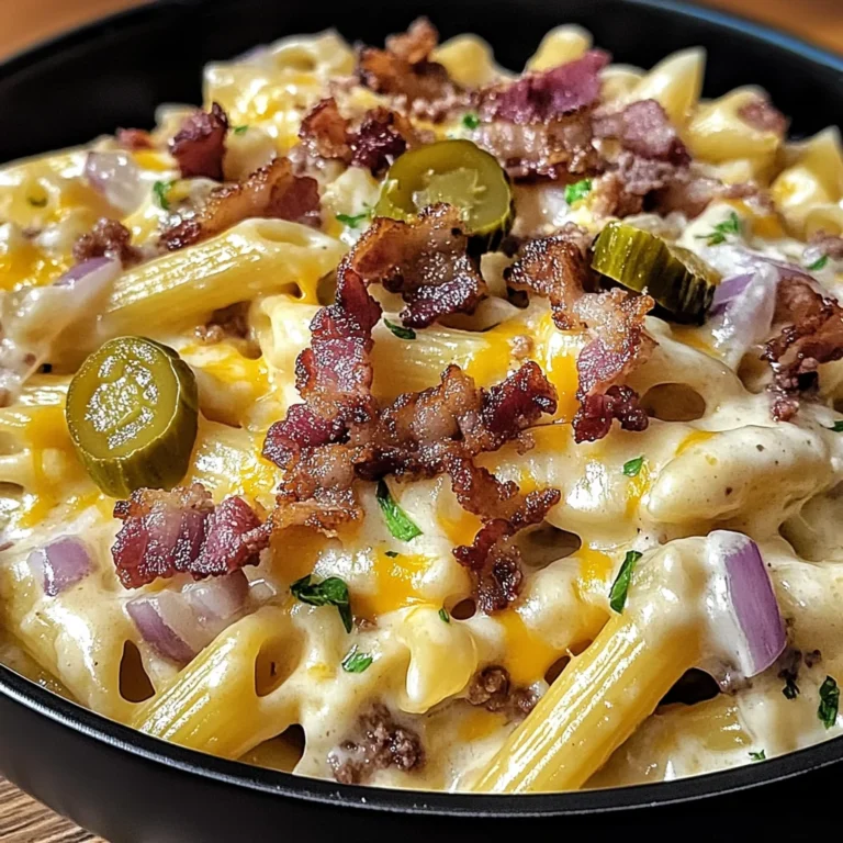 Loaded Bacon Cheeseburger Alfredo Pasta