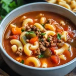 One Pot Beef and Tomato Macaroni Soup