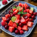 Watermelon Fruit Salad with Lime Mint Dressing