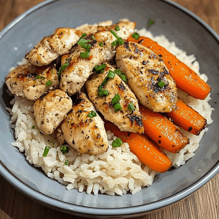 Garlic Butter Chicken Bowl with Roasted Carrots & Rice