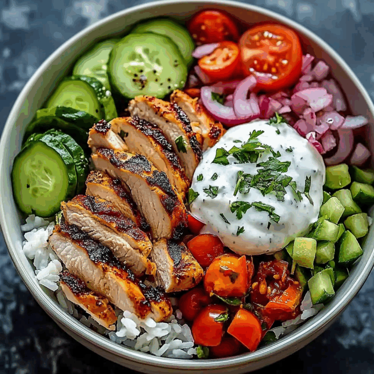 Grilled Chicken & Rice Veggie Bowl with Herb Yogurt